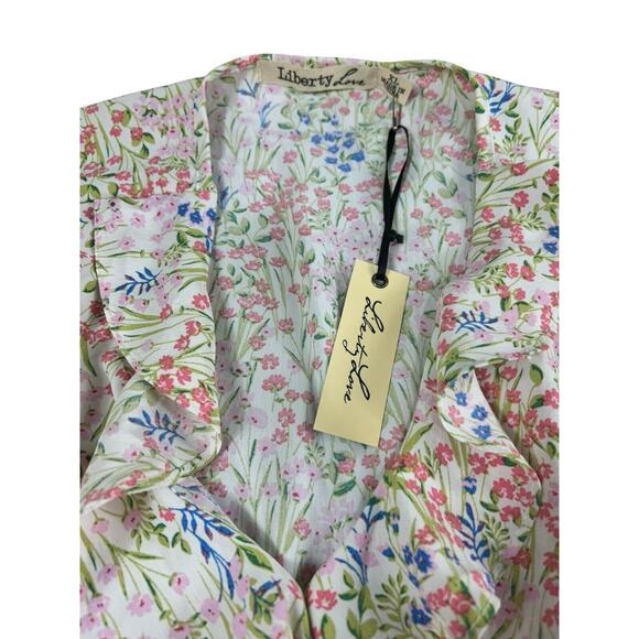 Liberty Love Floral Dress Sz XL V-Neck Flutter Short Sleeve Knee Length New - Picture 3 of 7